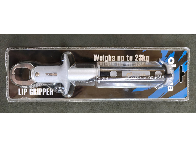 Okuma Fish Lip Gripper with weighing scale.