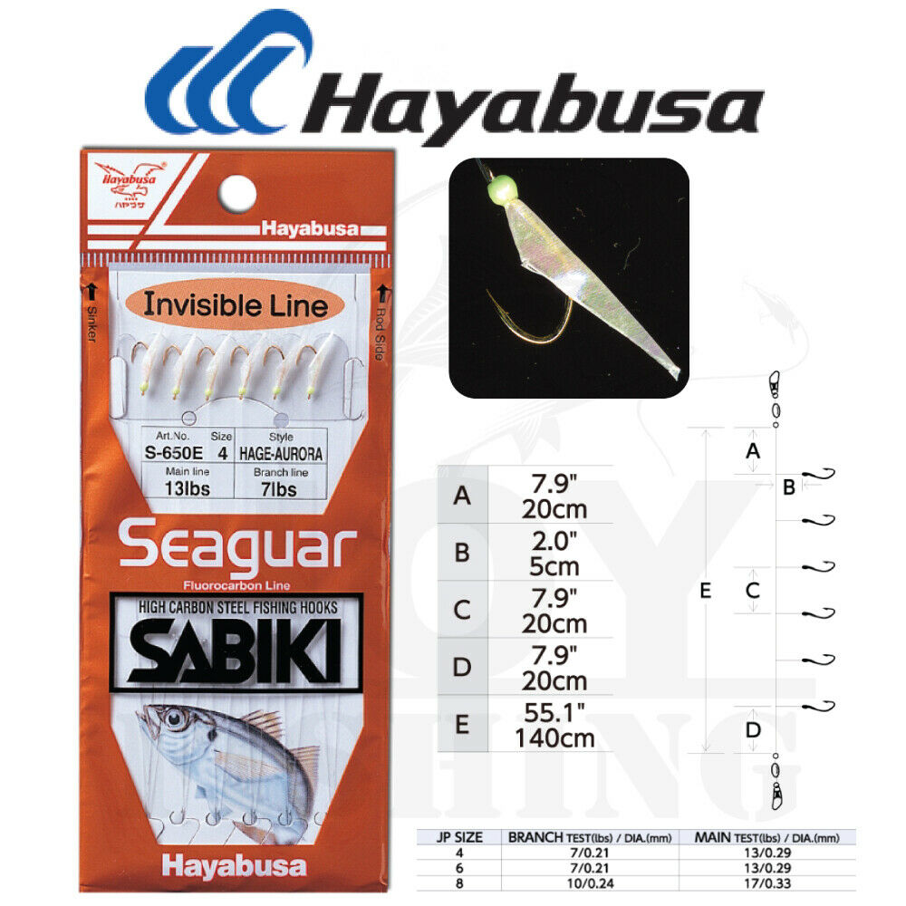Hayabusa Hage Fish Skin 6-Hook Sabiki Rig – Reef & Reel