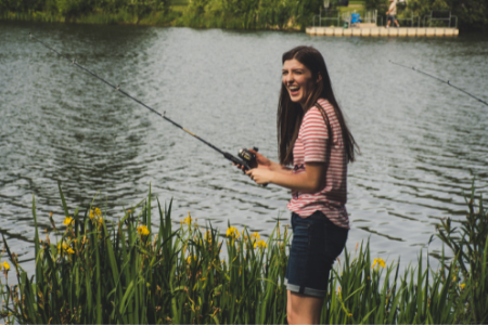 fishing beat the stress in women 